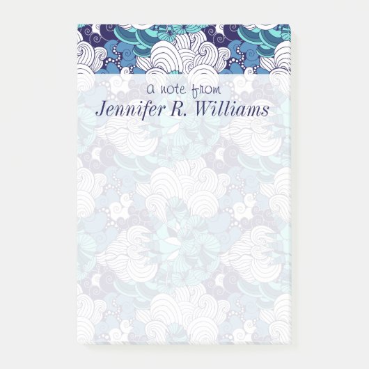 ファンキーな貝殻パターン|はあなたの名前を加えます ポストイット (正面)