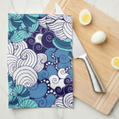 ファンキーな貝殻パターン キッチンタオル (四つ折り)