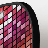 ファンキーな赤いディスコボール レトロ70年代 ピックルボールラケット (左詳細)