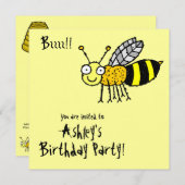 ファンキーな農場の蜂蜜の蜂(誕生日)のパーティの招待状 招待状 (正面/裏面)