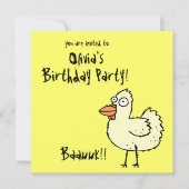 ファンキーな農場の鶏の誕生日のパーティの招待状Bawk 招待状 (正面)