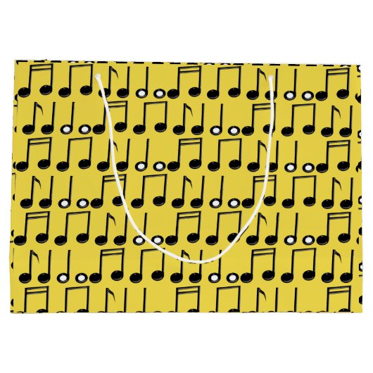ファンキーな音楽的な音楽ノート紙のギフトの好意のバッグ ラージペーパーバッグ (裏面)