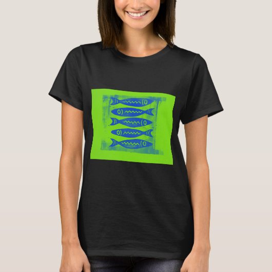 ファンキーな魚5匹 Tシャツ (正面)