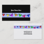 ファンキーな鳥の旗、ここのあなたの名前 名刺 (正面/裏面)