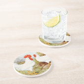 ファンキーな鶏の砂岩コースター コースター (側面)