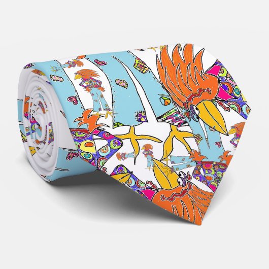 ファンキーな鶏 ネクタイ (ロール)