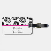 ファンキーな黒と白の花柄 ラゲッジタグ (裏面横)