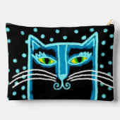 ファンキーな黒猫の抽象画 アクセサリーポーチ (裏面)