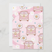 ファンキーな1歳の誕生日 レトロなダイジーと虹 招待状 (裏面)