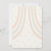 ファンキーな1歳の誕生日、70年代レトロテーマの招待状 (裏面)