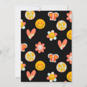 ファンキーな1歳児、ヒッピーの花のファーストバースデーパーティー 招待状 (裏面)