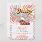 ファンキーな1歳児 レトロサマー 1歳誕生日パーティー招待状 招待状 (正面)