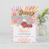 ファンキーな1歳児 レトロサマー 1歳誕生日パーティー招待状 招待状 (スタンド正面)