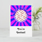 ファンキーな1970年代レトロバースデイ フォトフレーム 招待状 (スタンド正面)