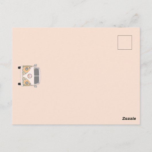 ファンキーな2歳の誕生日、70年代レトロテーマの招待状 ポストカード (裏面)