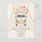 ファンキーな2歳の誕生日、70年代レトロテーマの招待状 ポストカード (正面)