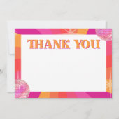 ファンキーな70年代ディスコパーティー感謝カード、SARA サンキューカード (裏面)