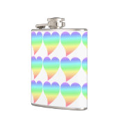 ファンキーな70sレトロのパステル|の虹のハートパターン フラスク (左)