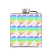 ファンキーな70sレトロのパステル|の虹のハートパターン フラスク (裏面)