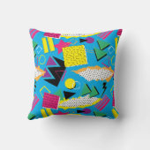 ファンキーな80sメンフィスのスタイルの抽象芸術の明るい色 クッション (裏面)