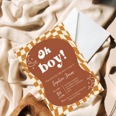 ファンキーな「おお、ボーイ!」ベイビーシャワーの招待状 招待状
