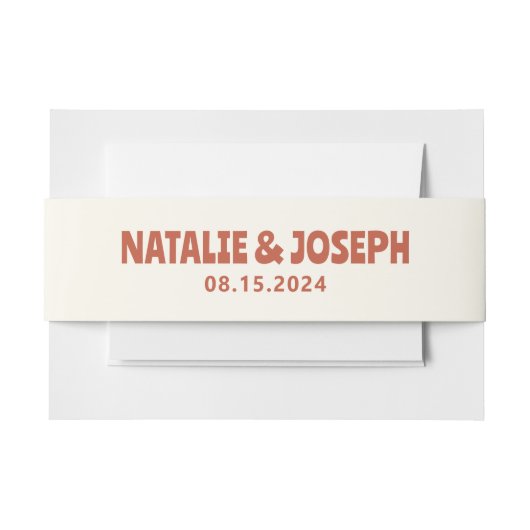 ファンキーはっきりしたユニークカラフル明レトロ結婚ズ 招待状ベリーバンド (正面例)