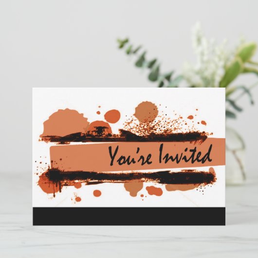 ファンキーはっきりした(ばちゃばちゃ)跳ねる誕生パーティー 招待状 (スタンド正面)