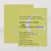 ファンキーアップビートモダンモノグラム結婚式招待状 インビテーションポストカード (正面/裏面)