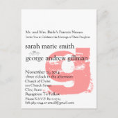 ファンキーアップビートモダンモノグラム結婚式招待状 インビテーションポストカード (正面)