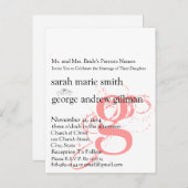 ファンキーアップビートモダンモノグラム結婚式招待状 インビテーションポストカード (正面/裏面)