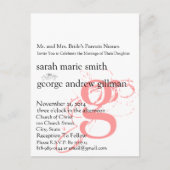 ファンキーアップビートモダンモノグラム結婚式招待状 インビテーションポストカード (正面)