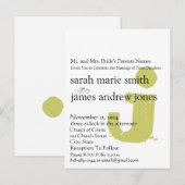 ファンキーアップビートモダンモノグラム結婚式招待状 インビテーションポストカード (正面/裏面)