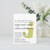 ファンキーアップビートモダンモノグラム結婚式招待状 インビテーションポストカード (スタンド正面)