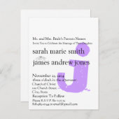 ファンキーアップビートモダンモノグラム結婚式招待状 インビテーションポストカード (正面/裏面)