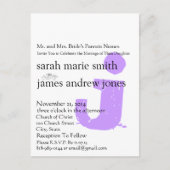 ファンキーアップビートモダンモノグラム結婚式招待状 インビテーションポストカード (正面)