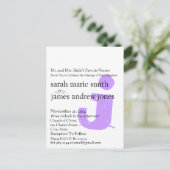 ファンキーアップビートモダンモノグラム結婚式招待状 インビテーションポストカード (スタンド正面)