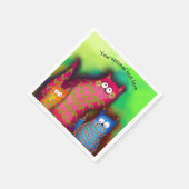 ファンキーアートカラフル猫好き紙プレート スタンダードカクテルナプキン (角)