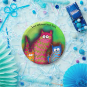 ファンキーアートカラフル猫好き紙プレート ペーパープレート (パーティー)