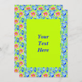 ファンキーアールヌーボーウォーター色フローラ招待状 招待状 (正面/裏面)