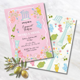 ファンキーイタリアン描ギリシア地中海パーティー 招待状