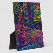 ファンキーカッコいいカラフル猫 フォトプラーク (側面)