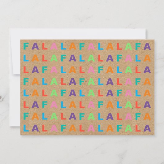 ファンキーカラフルおもしろいFA LA LAグリーティングオンクラフトフェイクド シーズンカード (正面)