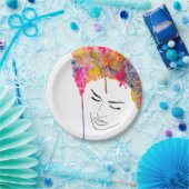 ファンキーカラフルレインボー ペーパープレート (パーティー)