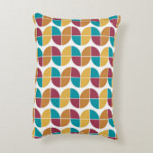 ファンキーカラフルレトロヴィンテージ幾何学模様 アクセントクッション (裏面(縦))