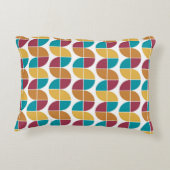 ファンキーカラフルレトロヴィンテージ幾何学模様 アクセントクッション (裏面)