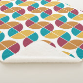 ファンキーカラフルレトロヴィンテージ幾何学模様 シェルパブランケット (3/4)