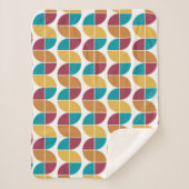 ファンキーカラフルレトロヴィンテージ幾何学模様 シェルパブランケット (正面)