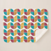 ファンキーカラフルレトロヴィンテージ幾何学模様 シェルパブランケット (正面(横))