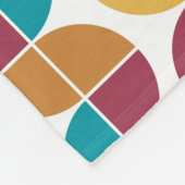 ファンキーカラフルレトロヴィンテージ幾何学模様 フリースブランケット (角)