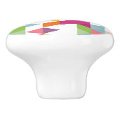 ファンキーカラフルレトロ三角形モザイクパターン セラミックノブ (側面)